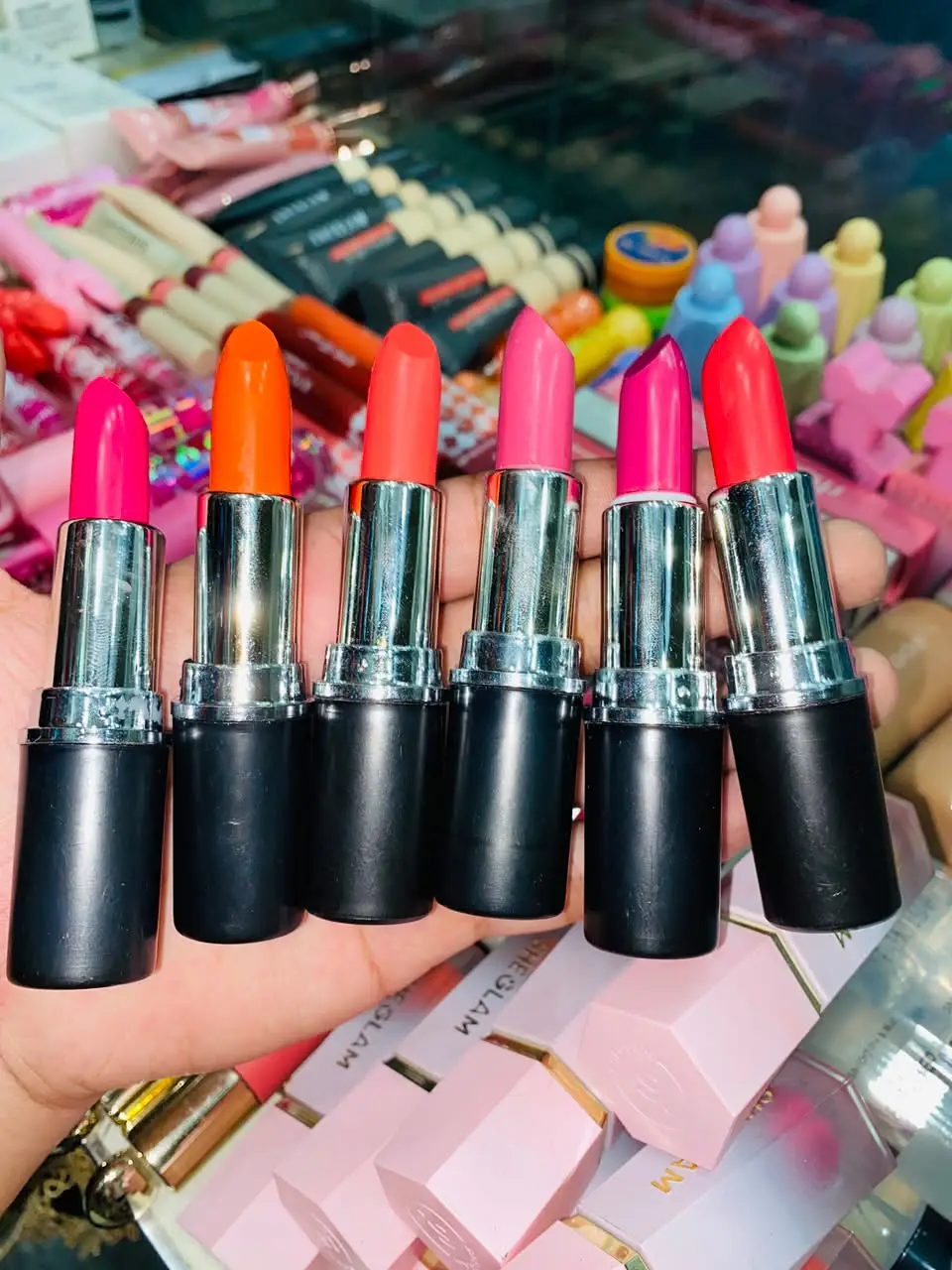 Mac High quality Silky Matte Finish Lipstick - 3g, 6pcs