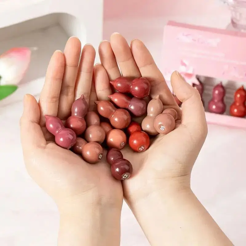 Ks One - Color Mini Peanut Shape Matte Lipsticks - 12 pcs