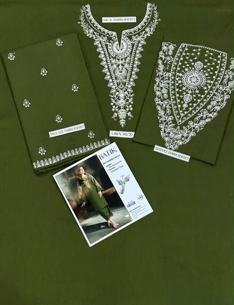 2 Pcs Women's Unstitched Embroidered Suit