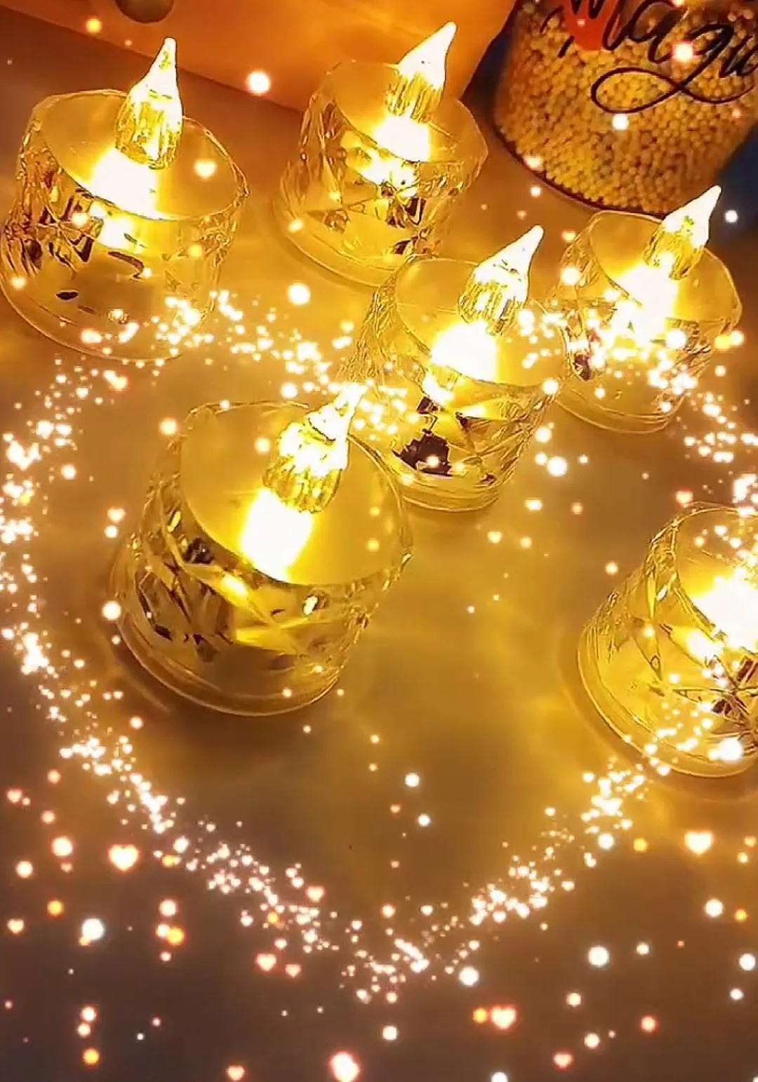 Silver Crystal LED Candles Pack of 12 Battery Operated