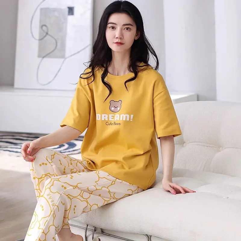 2 Pcs Women's Stitched Cotton Jersey Printed Night Suit