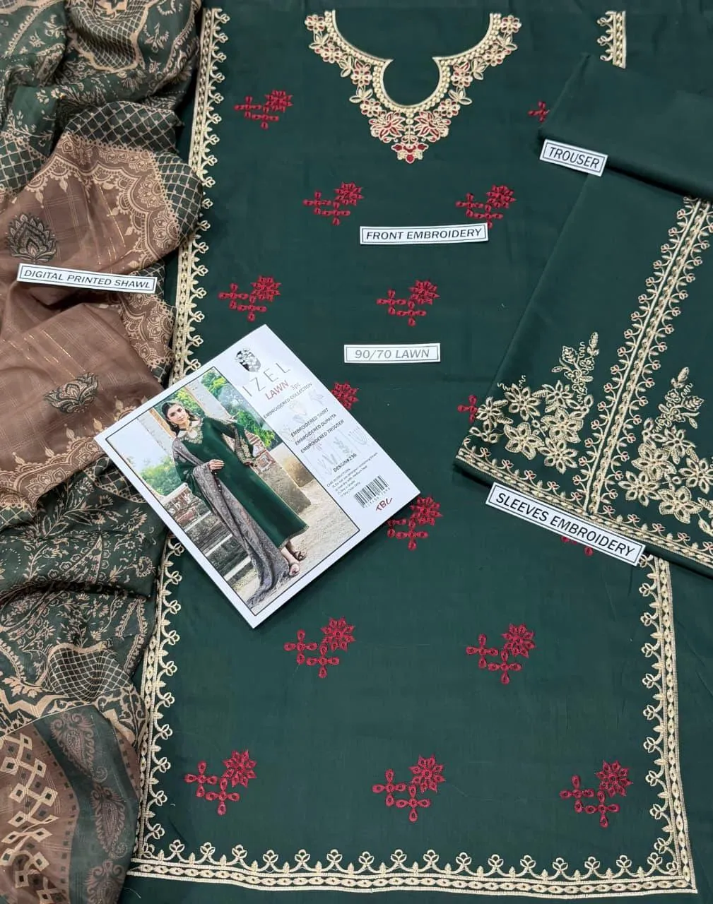 Most Hit Artilces 3 Pcs Unstitched Embroidered Suit