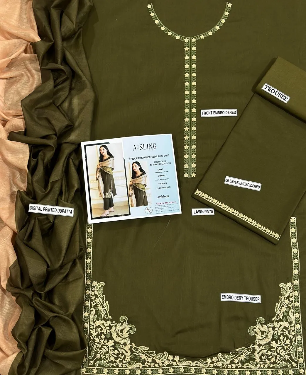 MIX TRENDING DESIGNS 3 Pcs Unstitched Embroidered Suit