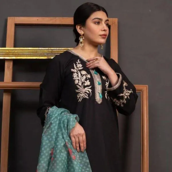 MIX TRENDING DESIGNS 3 Pcs Unstitched Embroidered Suit