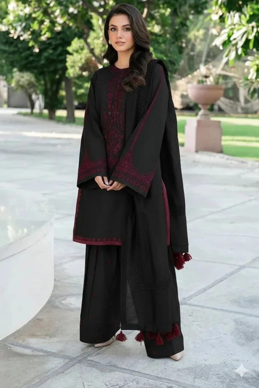 MIX TRENDING DESIGNS 3 Pcs Unstitched Embroidered Suit