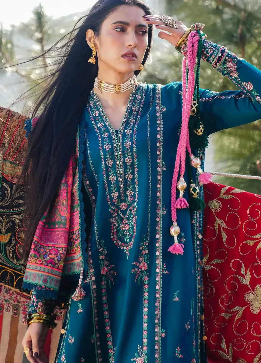 HUSSAIN REHAR NEW ARTICLE 3 PcS Unstitched Embroidered Suit