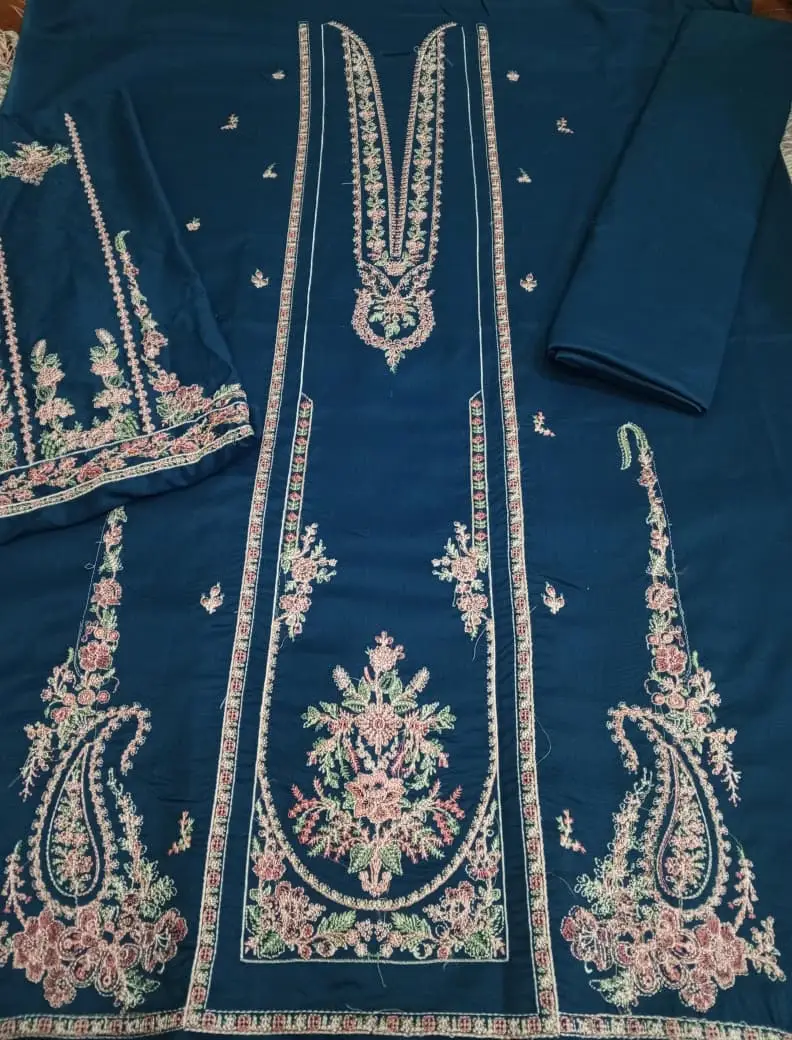 HUSSAIN REHAR NEW ARTICLE 3 PcS Unstitched Embroidered Suit
