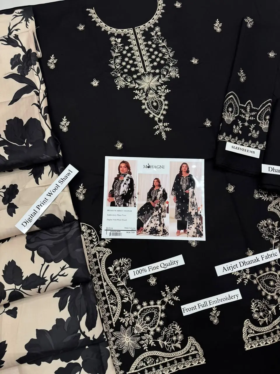 HIT ARTICLES MIX BRAND 3 Pcs Unstitched Embroidered Suit