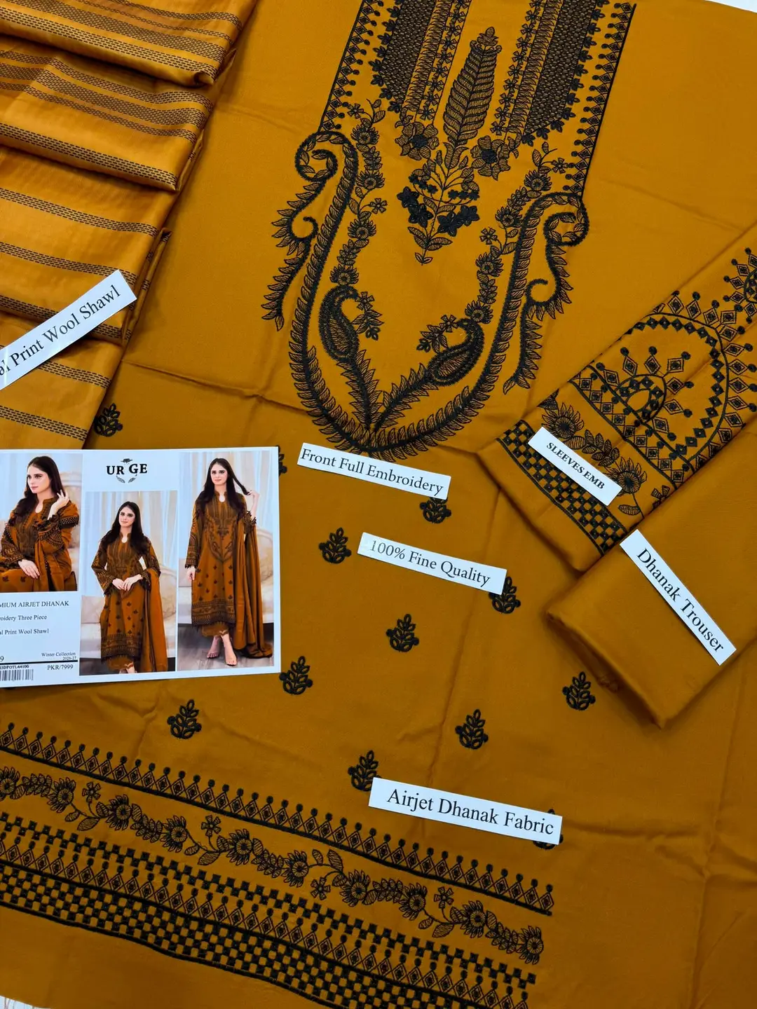 HIT ARTICLES MIX BRAND 3 Pcs Unstitched Embroidered Suit