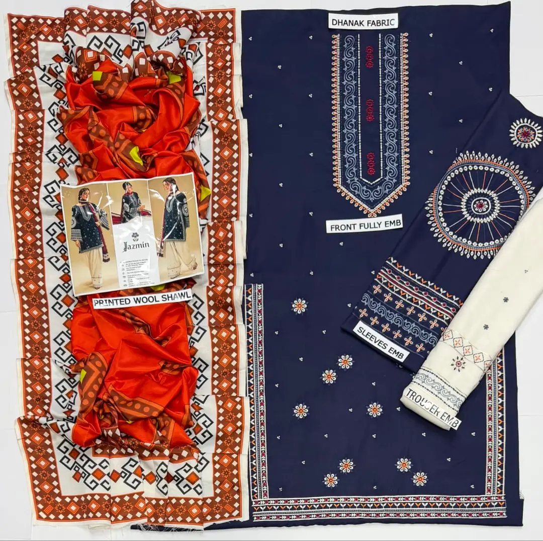 HIT ARTICLES MIX BRAND 3 Pcs Unstitched Embroidered Suit