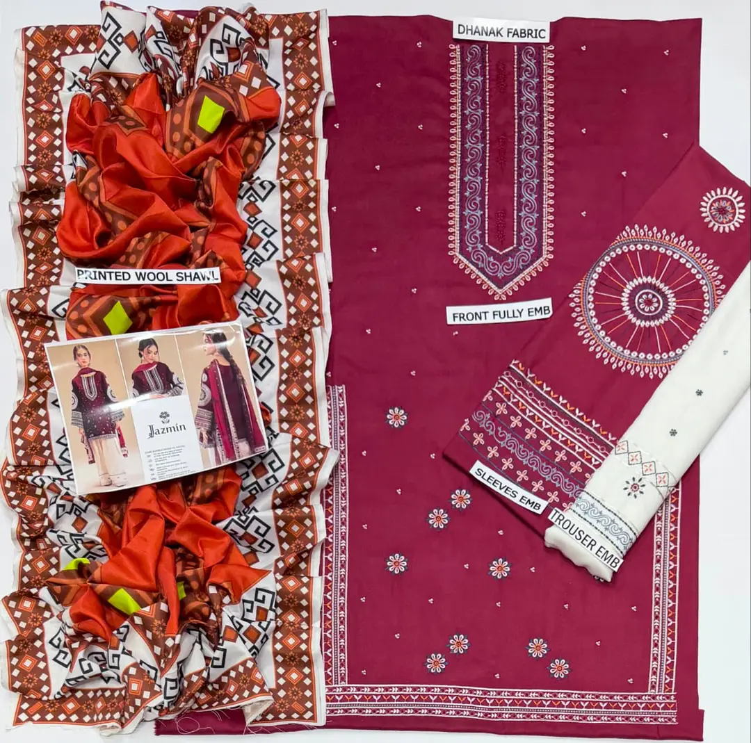 HIT ARTICLES MIX BRAND 3 Pcs Unstitched Embroidered Suit