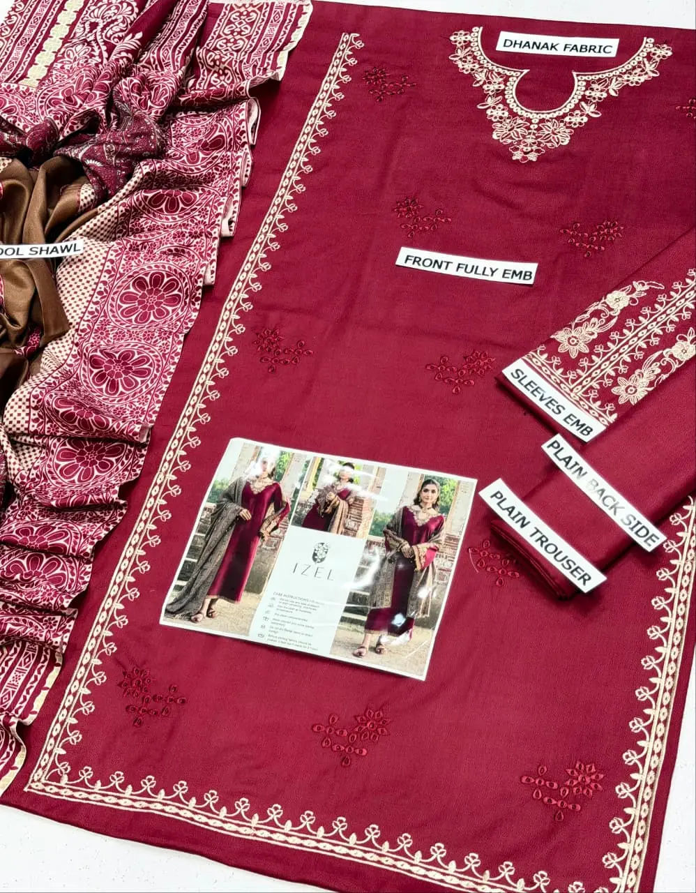 HIT ARTICLES MIX BRAND 3 Pcs Unstitched Embroidered Suit