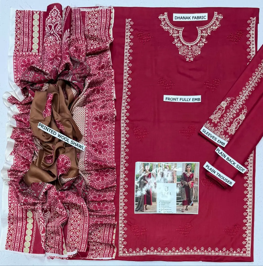 HIT ARTICLES MIX BRAND 3 Pcs Unstitched Embroidered Suit