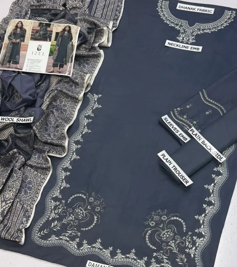 HIT ARTICLES MIX BRAND 3 Pcs Unstitched Embroidered Suit