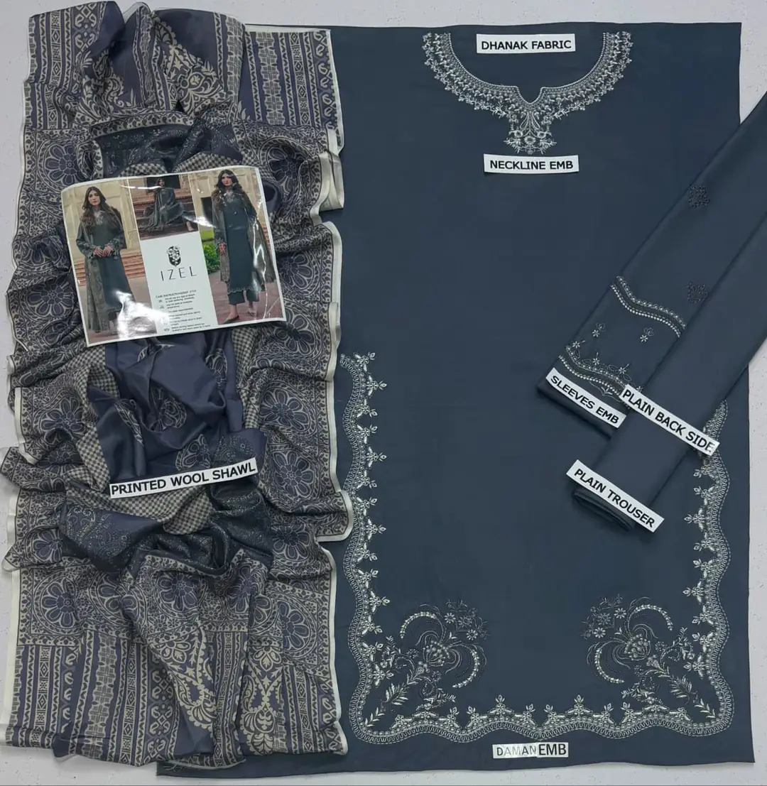 HIT ARTICLES MIX BRAND 3 Pcs Unstitched Embroidered Suit