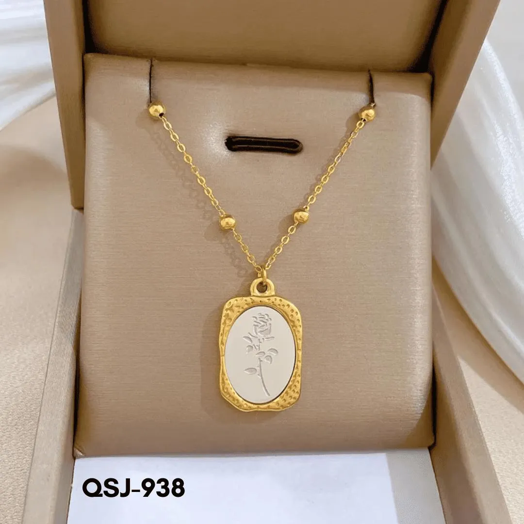 Golden Floral Flower Ball Necklace for Women