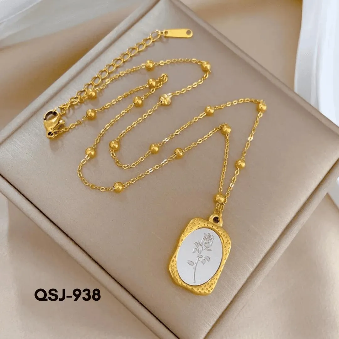 Golden Floral Flower Ball Necklace for Women