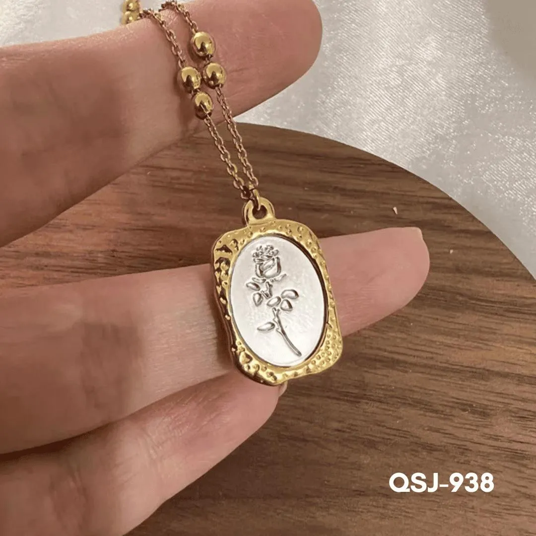Golden Floral Flower Ball Necklace for Women