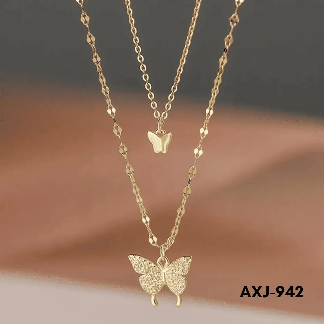 Silver Butterfly Necklace for Women