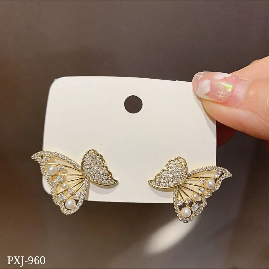 Butterfly Pearl Korean Trending Earrings PXJ-960