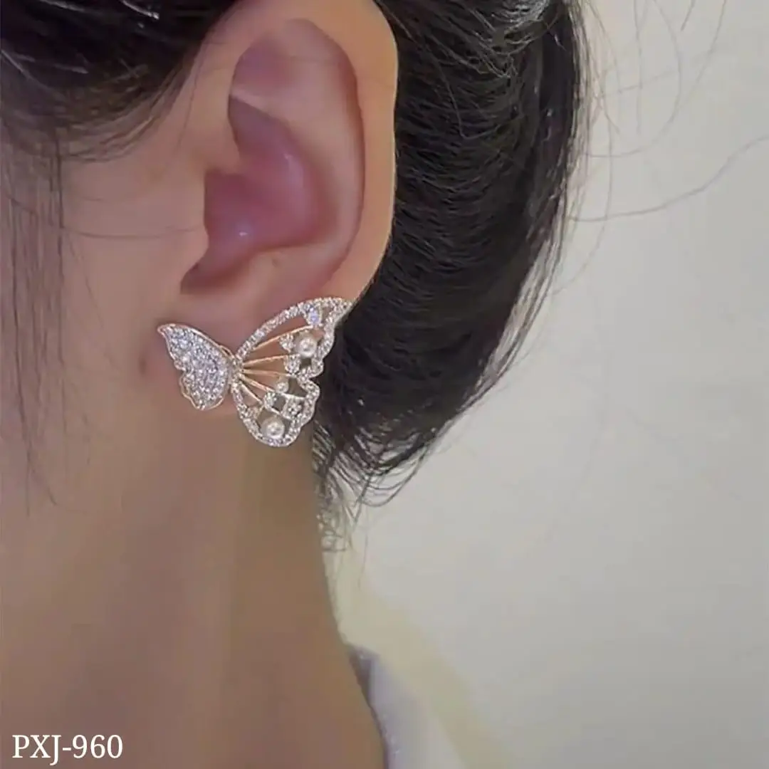 Butterfly Pearl Korean Trending Earrings PXJ-960
