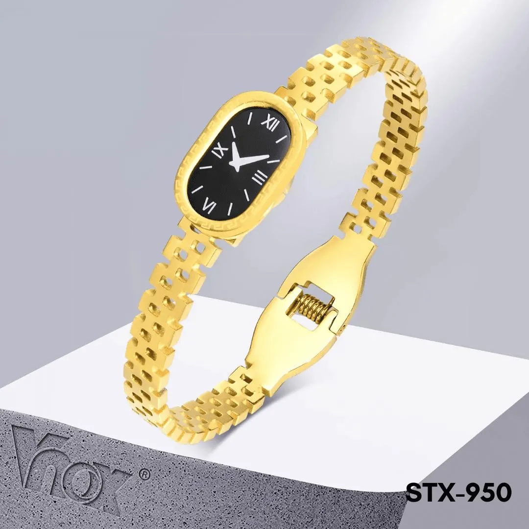 Golden Roman Numeral Watch for Women with Chain Bracelet