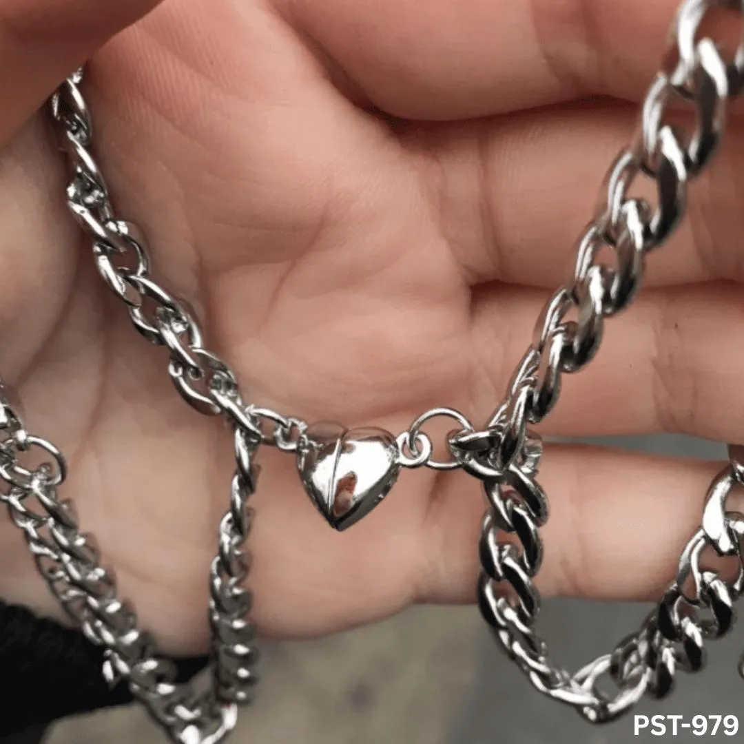 2 Pcs Couple Chain Friendship Heart Bracelet PST-979