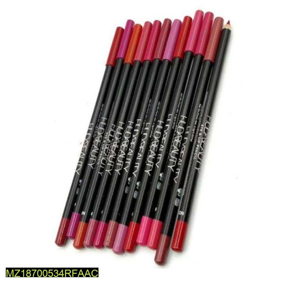 Huda Beauty Lip & Eye Pencils Pack of 12 Long Lasting