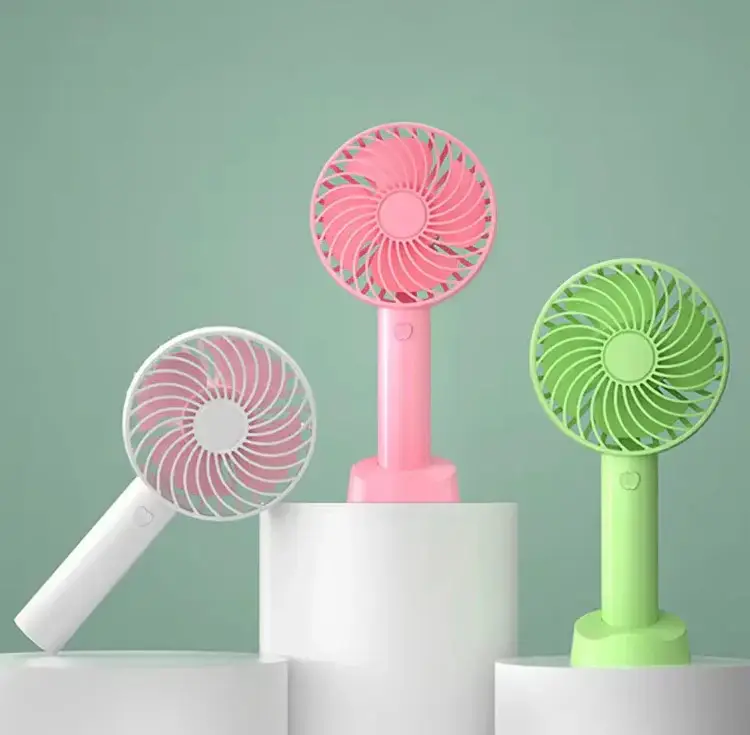 Portable Hand Fan Mini Desktop Cooling Fan Rechargeable Personal Air Fan Random Color