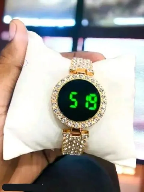 Women's Gold Digital Analog Watch 12:00