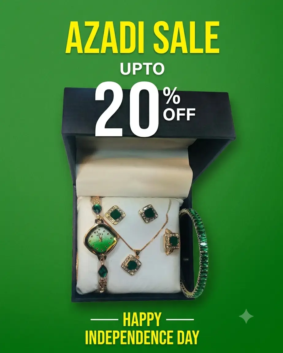 Women's Luxury Gold Plated Jewellery Watch Set with Black Stones – Mixed Designs & Colors