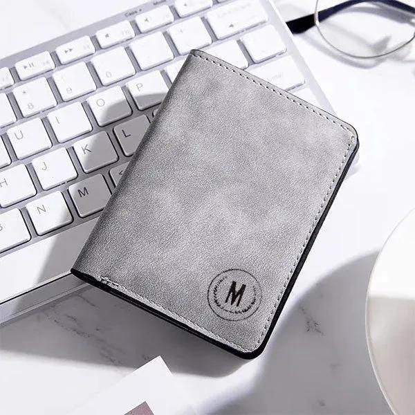 Men's Short Leather Wallet with RFID Blocking & 5 Card Slots