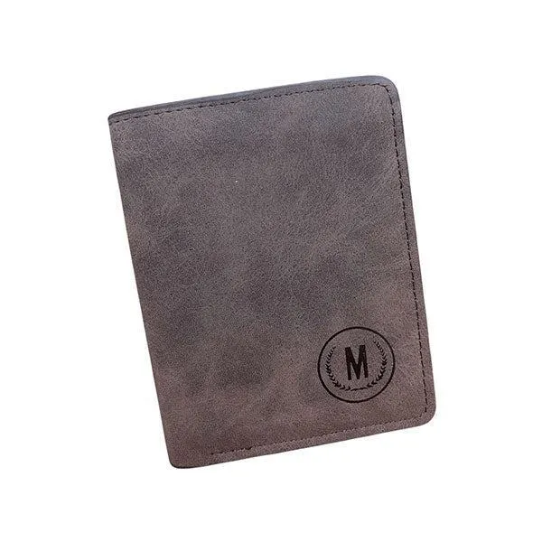 Men's Short Leather Wallet with RFID Blocking & 5 Card Slots