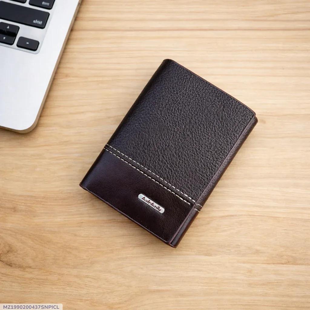 Baellery Trifold Wallet PU Leather Black Brown 6 Card Slots
