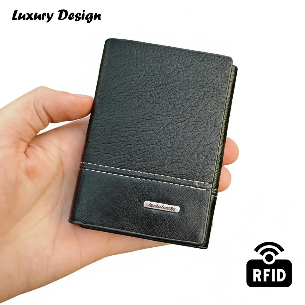 Baellery Trifold Wallet PU Leather Black Brown 6 Card Slots