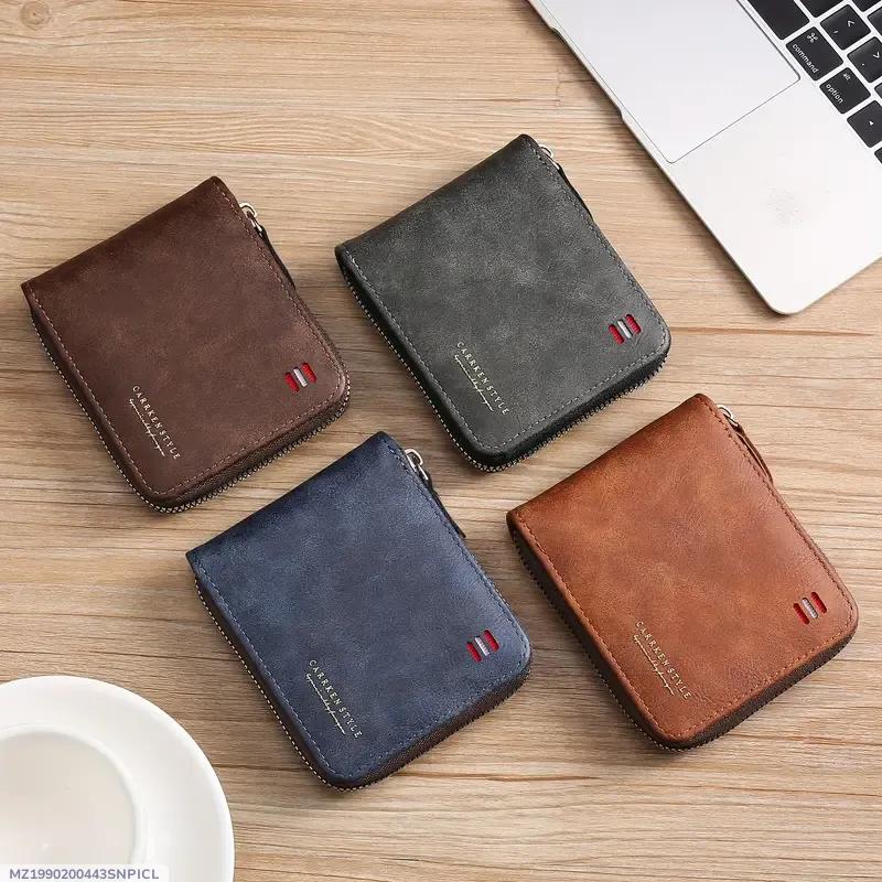 Luxury Leather Wallet Regal 4 Colors Zipper Closure