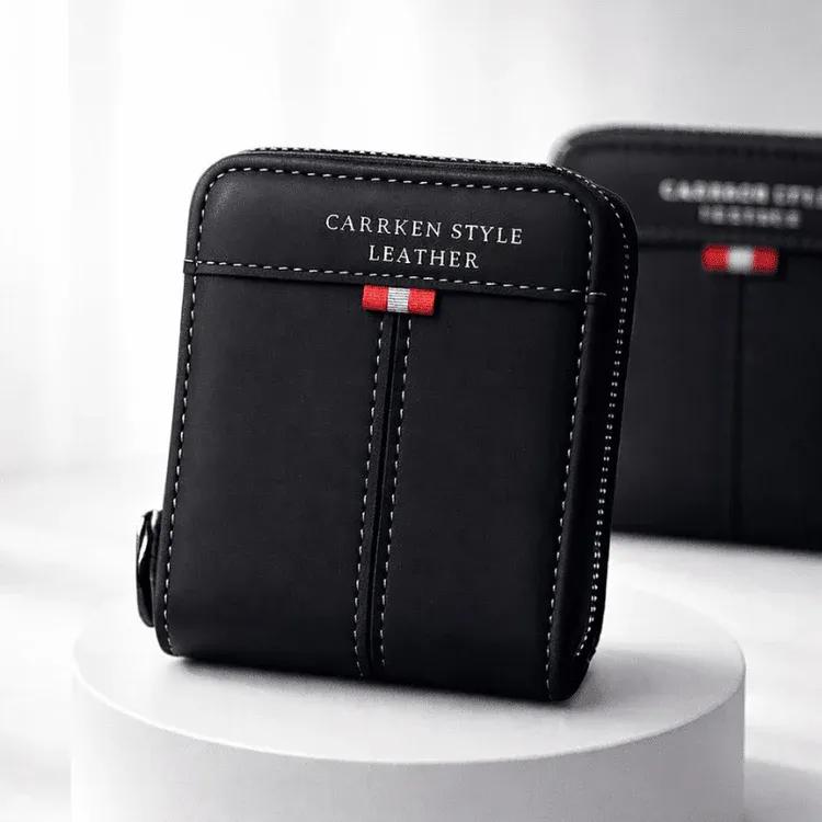 Luxury Leather Wallet Regal 4 Colors Zipper Closure