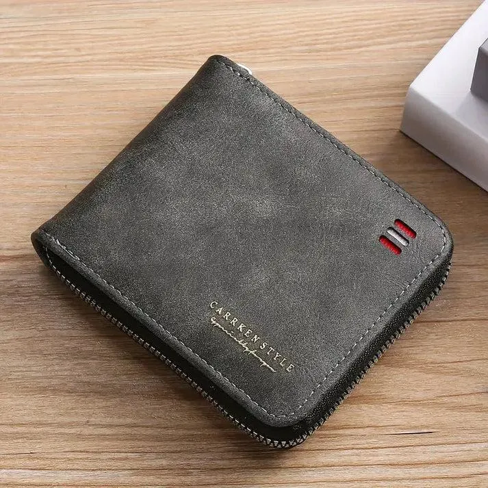 Luxury Leather Wallet Regal 4 Colors Zipper Closure