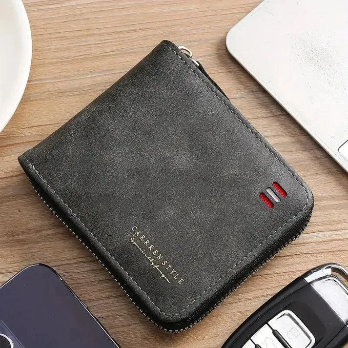 Luxury Leather Wallet Regal 4 Colors Zipper Closure