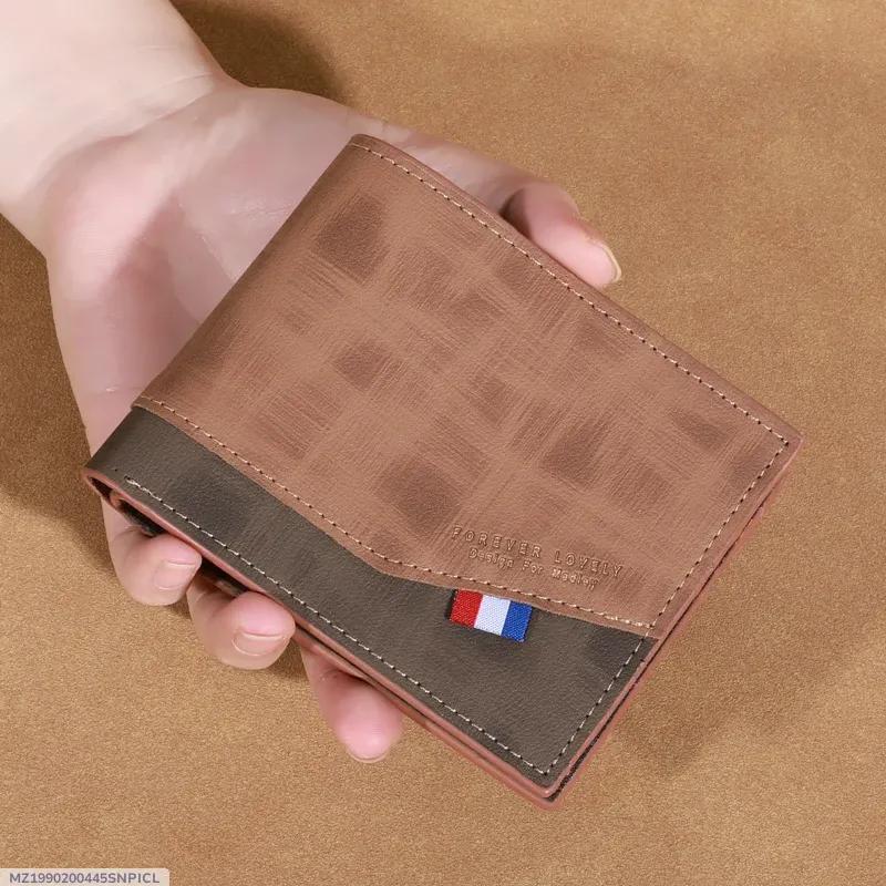 Vincent Men's Leather Wallet Brown Olive Green Zipper Closure