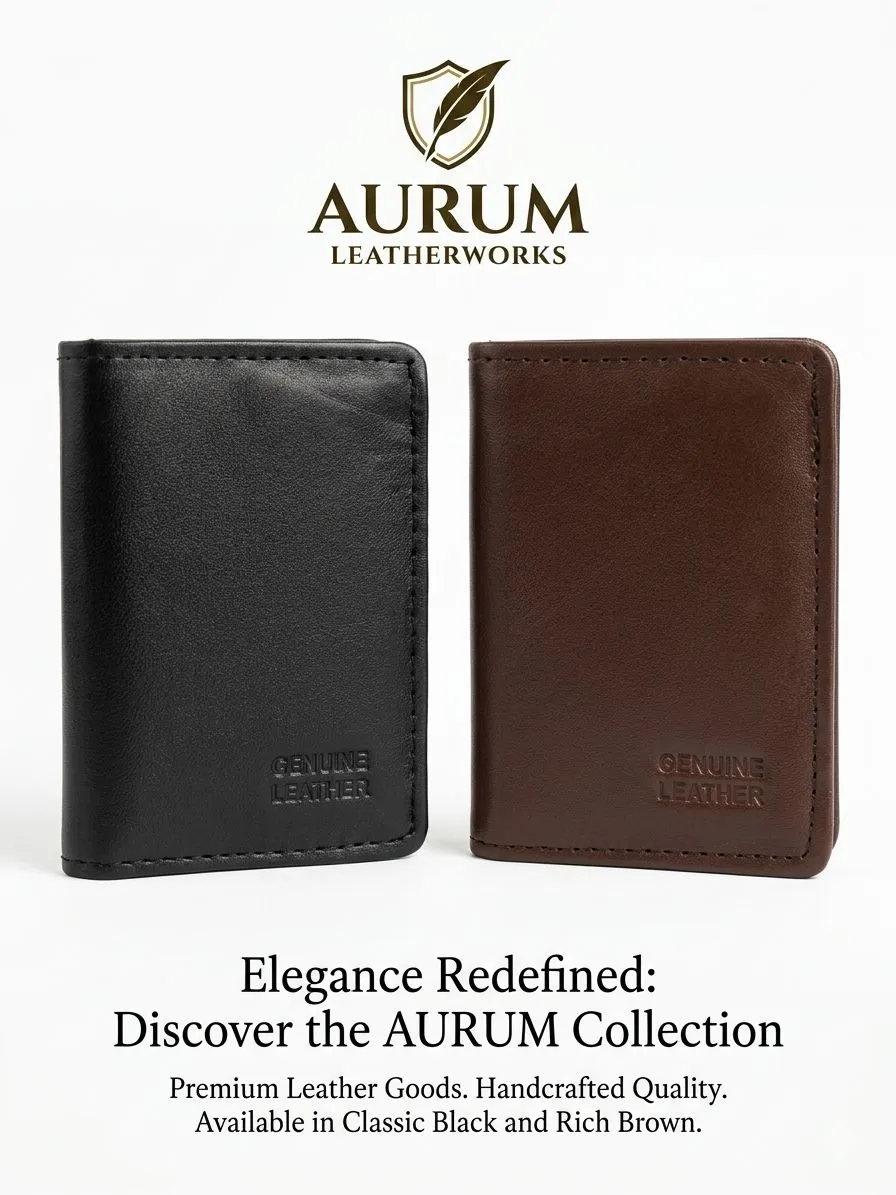 The Brown Leather Co. Men's PU Leather Wallet - Black & Brown