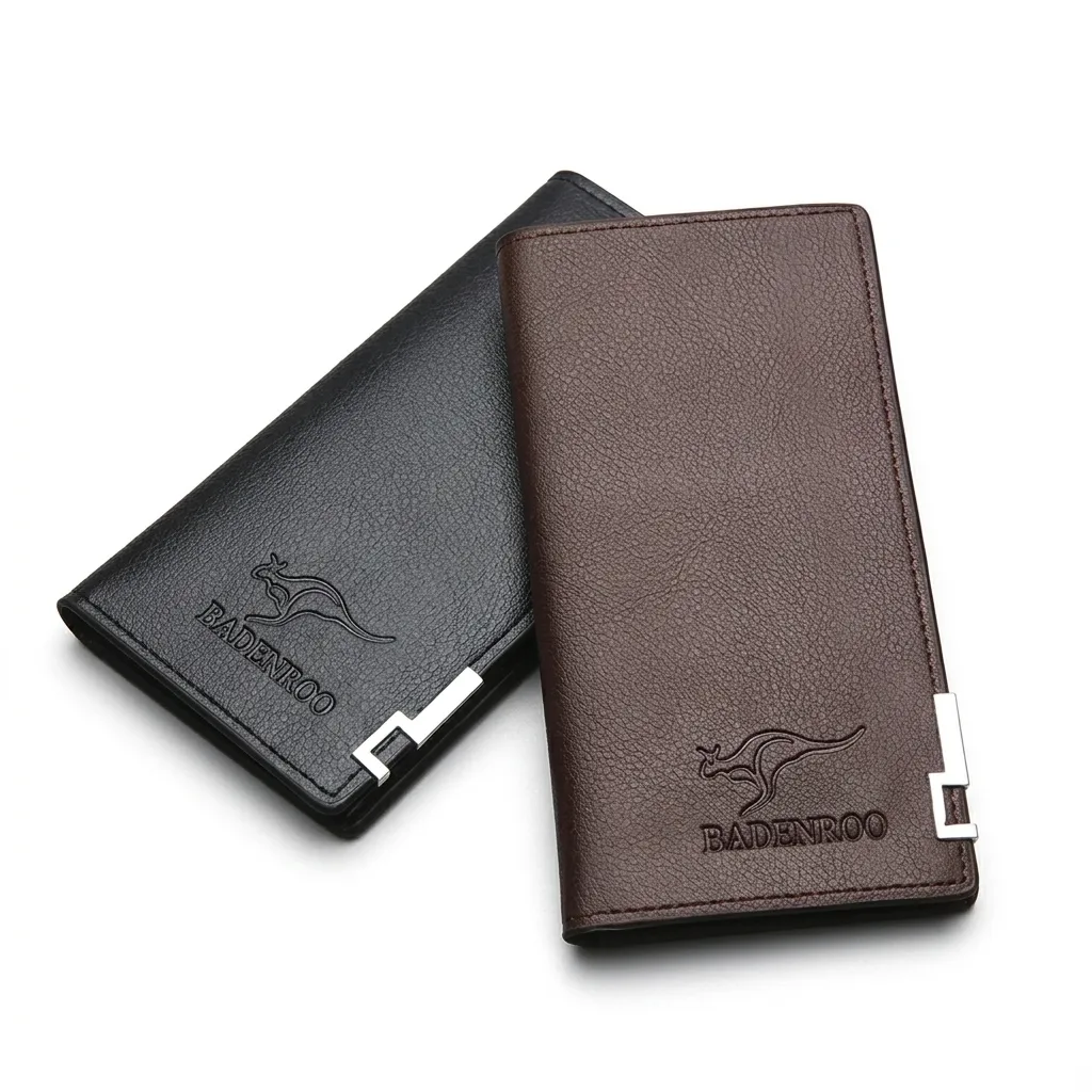 Imported Long Fold Leather Wallet Men's PU Leather Wallet