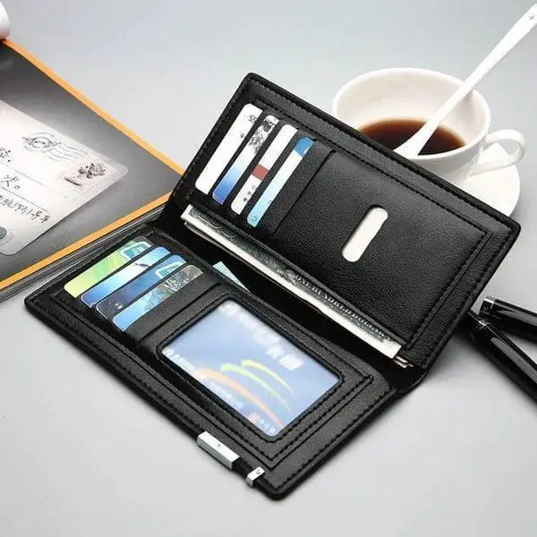 Breast Pocket Leather Wallet Men's Leather Wallet