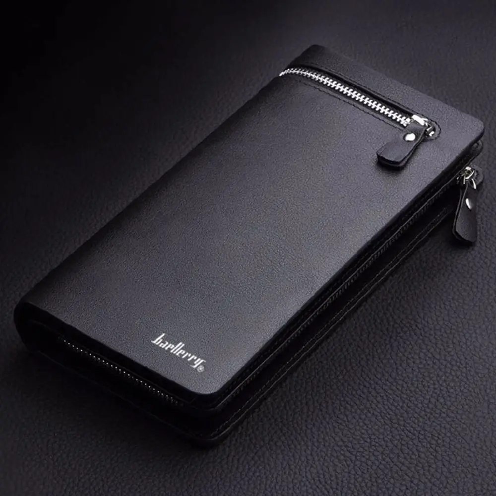 Baellerry Unique Multi-functional Classic Long Business Zipper Wallets for Men