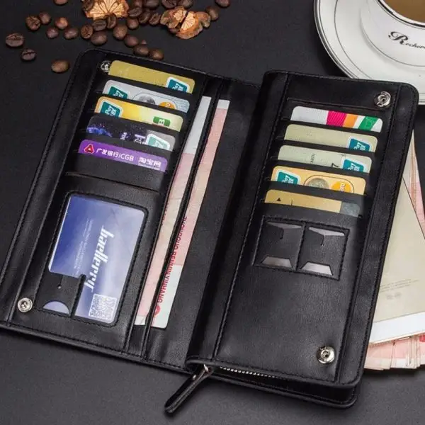 Baellerry Unique Multi-functional Classic Long Business Zipper Wallets for Men
