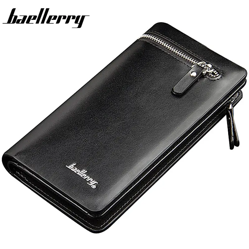 Baellerry Unique Multi-functional Classic Long Business Zipper Wallets for Men