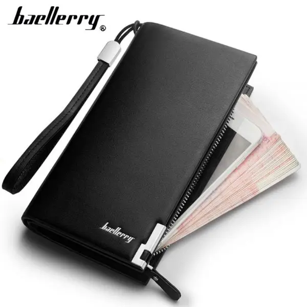 Multi-functional High Quality Long Zipper Business Wallets for Men