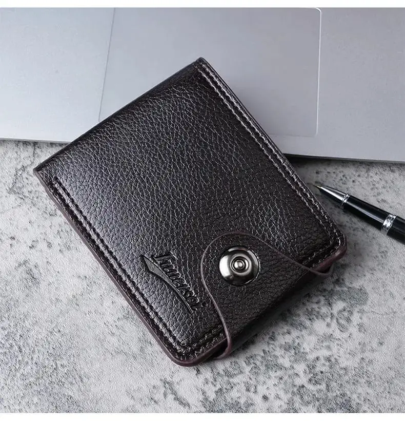 PU Leather Short Wallet for Men