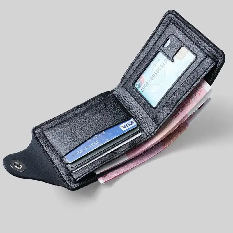 PU Leather Short Wallet for Men