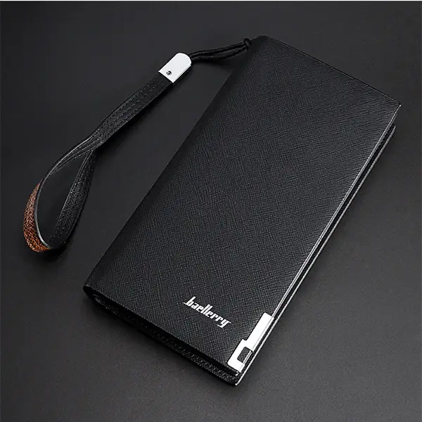 Balenberry Premium Long Wallet – 12 Card Slots, Dual Cash Pockets Black